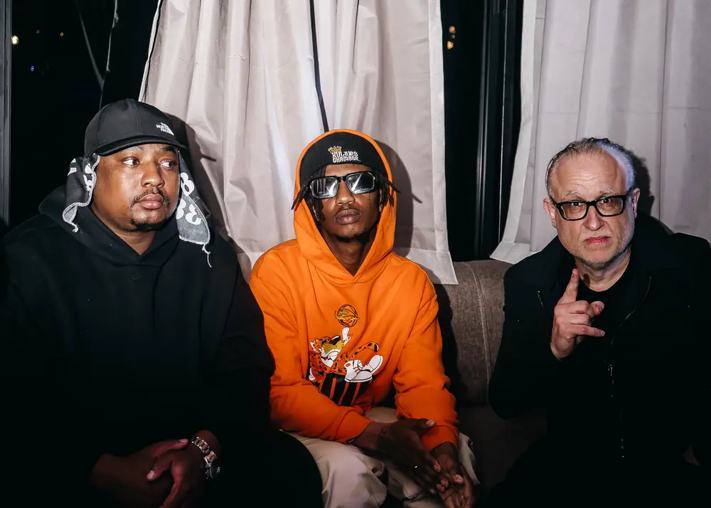 Lolli Native, Emtee, and Pascal (38 Talent CEO) at Coyotes Lounge for Amandla Tour
