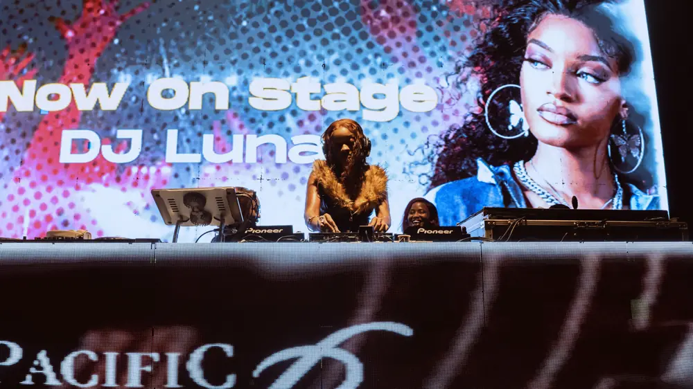 Lunar Performing Her DJ Set at the Harris Music Festival (Zimbabwe) in April